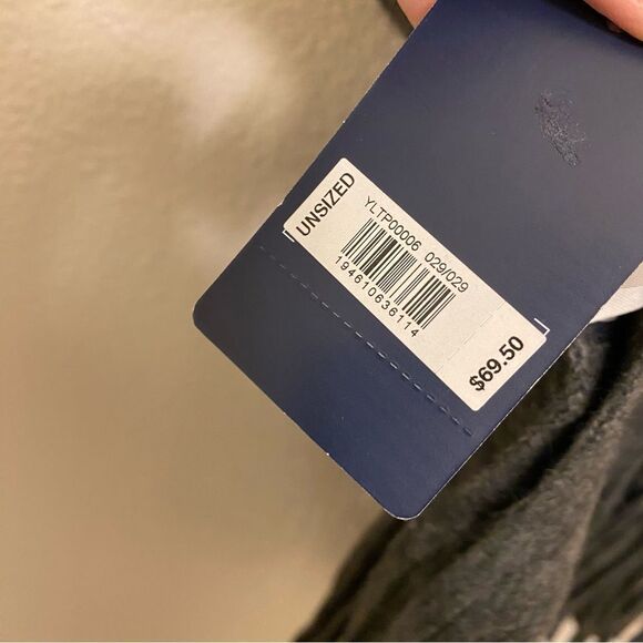 Lucky brand charcoal gray fringe cozy oversized Scarf unisex 14x86 NEW - Picture 7 of 8